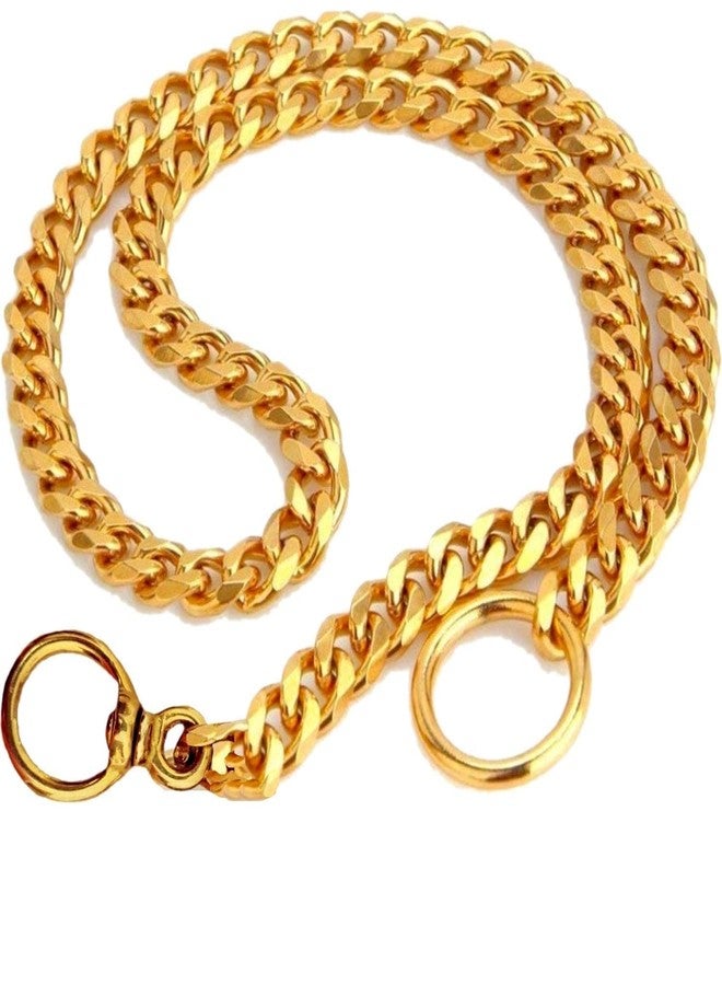 Smart Pups Dog Collar Chain, Brass Golden Chrome Plated Dog Collar (Pack of 1 Pcs) (8 no 24 inch) - Image 1